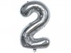 6Pcs Silver Numbers 2 Air-Filled Foil Balloons Party Decor 6Pcs Silver Numbers 2 Air-Filled Foil Balloons Party Decor