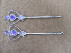 12Pcs Purple Heart Fairy Wand Magic Stick Girl Party Princess Fa