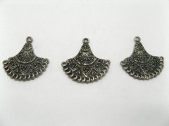100 Antique Bronze Fans Chandelier Earring Findings