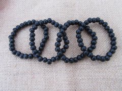 30Pcs Black Elastic Wooden Beaded Bracelets Wholesale 30Pcs Black Elastic Wooden Beaded Bracelets Wholesale