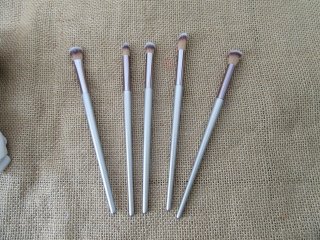 5Pcs Silver Makeup Brushes Eye Shadow Blending Eyeliner Eyelash