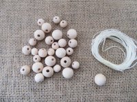 1Pack x 260G Natural Round Wooden Beads DIY Jewellery Making W/S