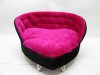 1Pc Pink Velvet Heart Shaped Sofa Jewelry Box