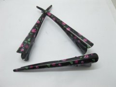 1Pc Black Flower On Oxhorn Hairclips Hair Clip