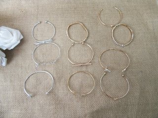 6Packs Fashion Open End Etc Finished Bangle Bracelets Assorted