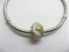 100 Light Green Murano Flower Round European Glass Beads 100 Light Green Murano Flower Round European Glass Beads