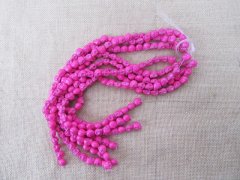 8Strands X 28Pcs Hot Pink Skull Gemstone Beads 12x10x12mm