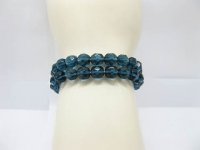 50 Fashion Blue Faceted Glass Bead 8mm Beaded Bracelets