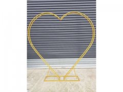 1X Golden Heavy Duty Large Double Heart Garden Wedding Arch 1X Golden Heavy Duty Large Double Heart Garden Wedding Arch