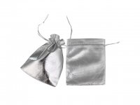 100 Silvery Drawstring Gift Jewellery Pouches 9x7cm