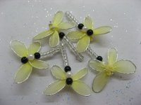 100 Yellow Fairy Dragonfly Jewellery Charms Pendants