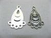 2x100 Metal Tear-Drop Earring Connector Finding ac-pe245