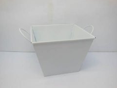 10X Square Tin Bucket with Handles for Wedding Favor - White 10X Square Tin Bucket with Handles for Wedding Favor - White