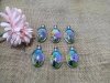 6Pcs Dried Tree Flower Glass Beads Charms Pendant for Necklace