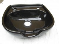 1X Black Ceramic Shampoo Sink Basin 52x57cm NO Accessory