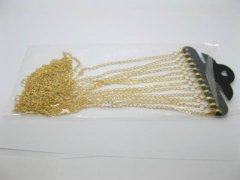 5Sheets X 12Pcs Golden Plated Curb Chains Jewelry Finding 45cm