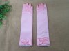 10Pairs Pink Satin Gloves Bridal Glove Wedding Party Favor 28cm