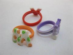 100 Colorful ABC Alphabet Letter Polymer Clay Rings Assorted