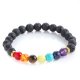 5X New Healing Bead Yoga Bracelet 7 Gemstone Chakra Lava Rock St