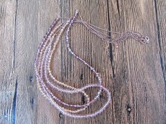 4Sets Fashion Glass Beaded Necklace with Matched Earring Pink 4Sets Fashion Glass Beaded Necklace with Matched Earring Pink