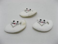 (image for) 100pcsWhite Padded Appliques Craft Cats Embellishments