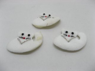 100pcsWhite Padded Appliques Craft Cats Embellishments