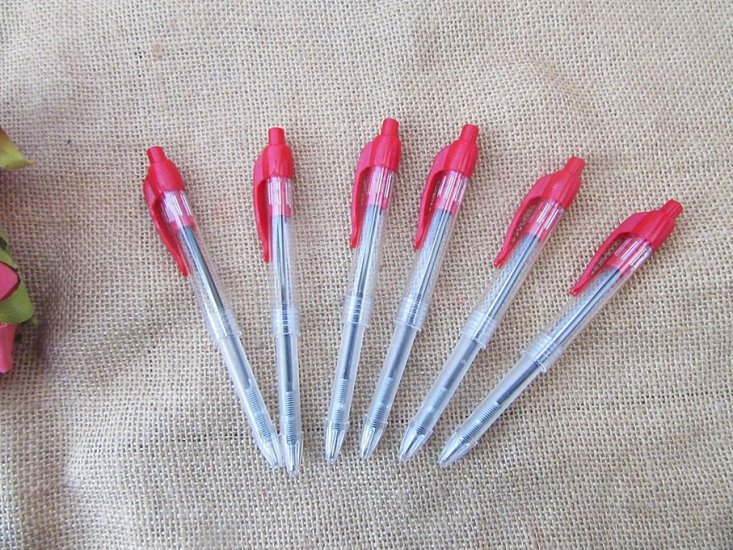 12Pcs Red Ink Ballpoint Pen Ball Pen Home Office School Use - Click Image to Close