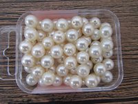 950Pcs Ivory Round Simulate Pearl Beads Half Hole
