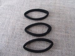 (image for) 1Sheet X 6Pc Black Simple Elastic Scrunchies Hair Band Hair