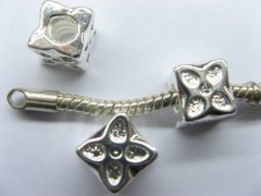 10 Silver Plated Metal Thread European Beads pa-m229 10 Silver Plated Metal Thread European Beads pa-m229