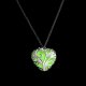 5X Green Glow In the Dark Hollow Heart Fairy Pendant Necklace