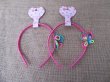 1Pc Fushia Satin Covered Headband Hairband with Butterfly (image for) 1Pc Fushia Satin Covered Headband Hairband with Butterfly