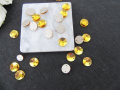 (image for) 200Pcs Glue Sew Stitch On Flat Back Round Rhinestone Gems 16mm -