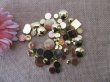 (image for) 250g Golden Flatback Acrylic Gemstones Rhinestones Assorted