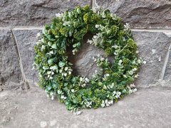 (image for) 1Pc 38cm Artificial Eucalyptus Greenery Wreath for Front Door Wall Wedding Farmhouse Home Décor