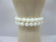 50 Fashion White Glass Bead 8mm Beaded Bracelets 50 Fashion White Glass Bead 8mm Beaded Bracelets