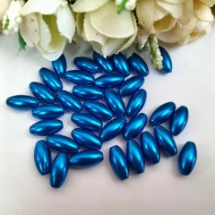 (image for) 250g (1180Pcs) Blue Faux Rice Simulate Pearl Beads Loose Beads