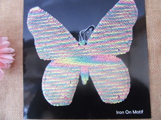 6Pcs Clothes Seam Sewing Butterfly Embroidery Sequin Patch (image for) 6Pcs Clothes Seam Sewing Butterfly Embroidery Sequin Patch