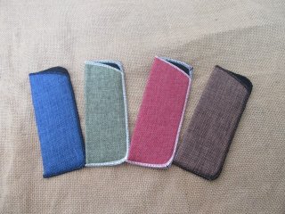 10Pcs New Easy Open Eyeglass Pouches Organizer Mixed Color (image for) 10Pcs New Easy Open Eyeglass Pouches Organizer Mixed Color