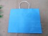 24Pcs New Kraft Paper Gift Carry Shopping Bag 25x32x10.5cm Blue