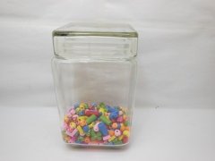 (image for) 5Pcs Cube Glass Lolly Candy Buffet Apothecary Jar