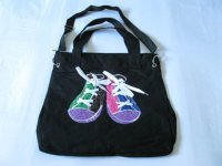 10Pcs New Black Canvas Shoulder Bag Handbag Shoes In Front