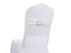 (image for) 10Pcs Sequined White Sashes Chair Wider Bow Wedding Venue Banque