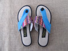 1Pr Blue Hemp Cotton Female Sandals Flip-Flops Slippers 1Pr Blue Hemp Cotton Female Sandals Flip-Flops Slippers