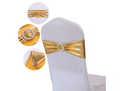 (image for) 10Pcs Shiny Golden Sashes Chair Wider Bow Wedding Venue Banquet