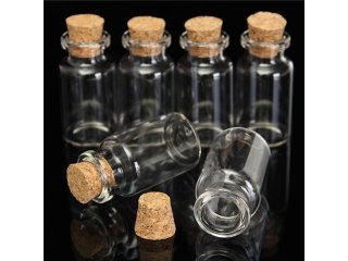 300Sets Empty Glass Storage/Display Bottle/Jar with Cork 10ml