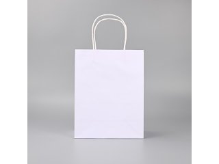 48 Bulk Kraft Paper Gift Carry Shopping Bag 27x21x11cm White