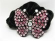 1Pc Chic Designer Hair Clips,Rhinestone Floral Clip