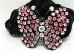 (image for) 1Pc Chic Designer Hair Clips,Rhinestone Floral Clip