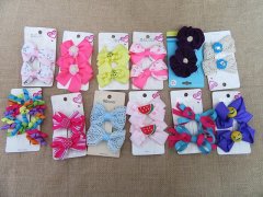 (image for) 1Sheet X 2Pcs New Hair Clips with Bowknot Assorted